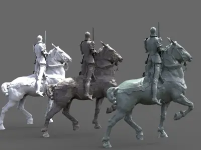 Knight on Horseback 3D model purchase