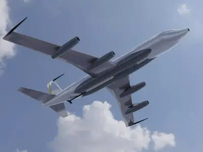 EC-135T Electronic Tanker Style Jet - Custom 1950s Aircraft Low-poly 3D model