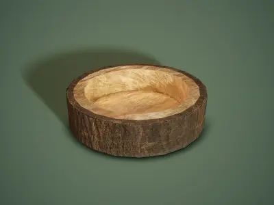 Bark Bowl Short Free low-poly 3D model