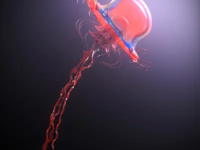 Jellyfish rigged animated 3D model