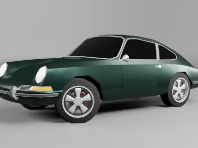 Porsche 911 1969 low poly Free low-poly 3D model
