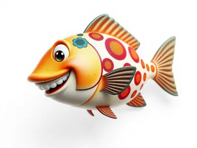 Cartoon Fish D Model Pack Low-poly 3D model