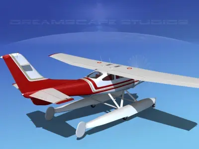 Cessna 182 Skylane Seaplane V02 3D model
