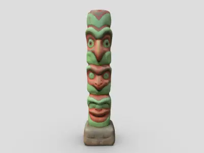Totem Pole Low-poly 3D model