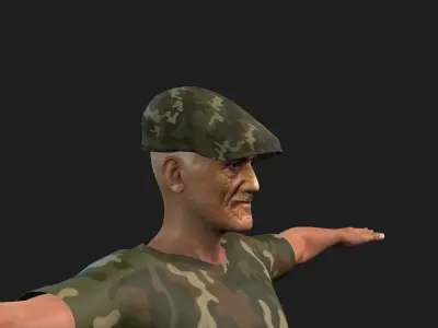 hyper realistic old hunter  3D model
