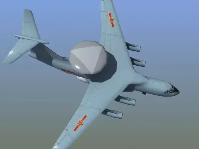 KJ2000 Chinese AWACS Low-poly 3D model