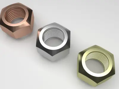 Hex Nuts 3D model