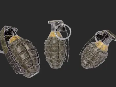 MK2 Grenade Low-poly 3D model