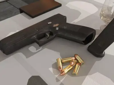 GUN GLOCK17 GEN 5 Low-poly 3D model