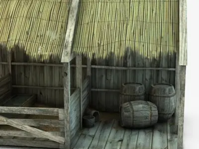 Wooden stable 3D model