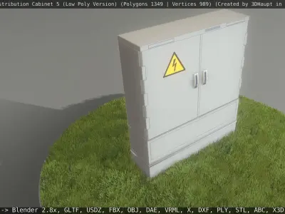 Animated Cable Distribution Cabinet 5 Low-poly 3D model