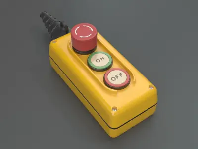 On / Off with Emergency Pendant Push Button 3D model