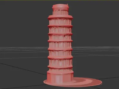 Tower of Pisa - 3D Model Pisa Tower Italy Low-poly 3D model