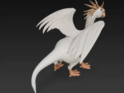 Hippogriffs Realistic 3D Model Basic - Low Poly Realistic Low-poly 3D model