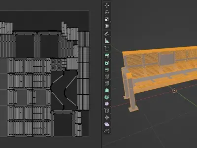 Bench park Free low-poly 3D model purchase