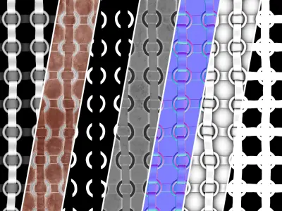 Leather Armor PBR Material 02 - PNG - 4K - SBSAR 3D model