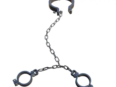 Legs Hand And Neck Steel Shackles Low-poly 3D model