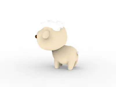 Cartoon Sheep v001 character Low-poly 3D model