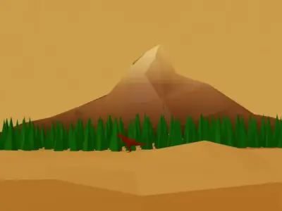 Dino Island Low-poly 3D model