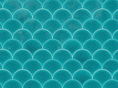 Ceramic tiles Mosaic MALLAS production Cevica fish scales 3D model