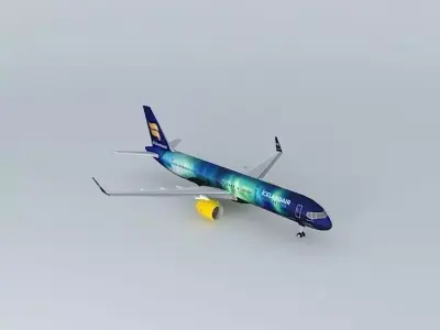 Icelandair Boeing 757 200W Hekla Aurora Free 3D model