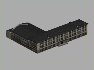 Soviet-era school building 3D model