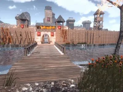 Walls and Towers Update Low-poly 3D model