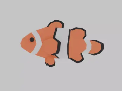 Low poly clownfish Low-poly 3D model