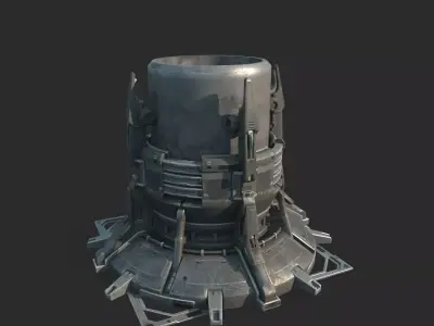 Future sci-fi style launch well 3D model