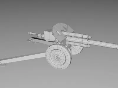 152mm D-1 Howitzer Military Missile Weapon - Game Ready Low-poly 3D model