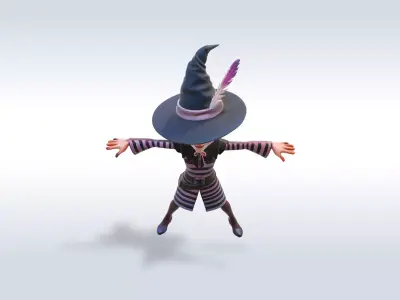 Adorable Witch Halloween Character 3D Model 3D model get