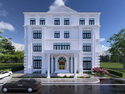 Luxury Neoclassical Management Office Building 3D model