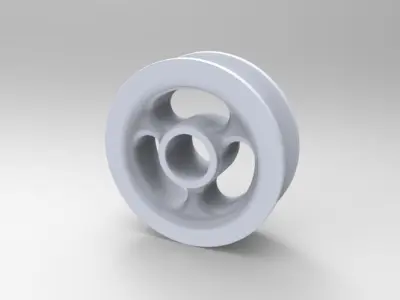 Pulley metal wheel Low-poly 3D model