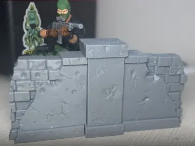 Diorama Damage Wall 3D printable files for Action Figures 3D print model