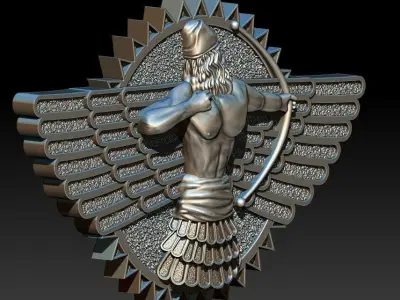 Summerian Warrior Pendant 3D print model
