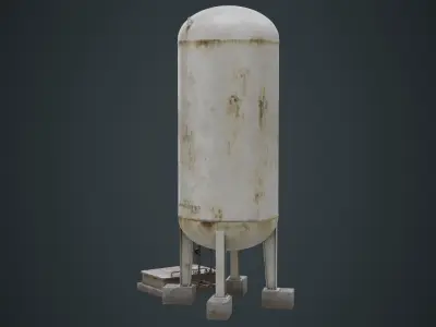 Industrial Gas Tank 3B Low-poly 3D model