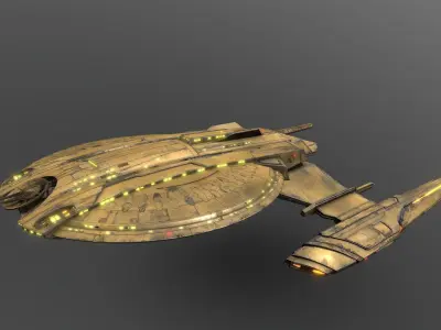 44USS-Shenzhou star trek ship flying in air 3D model