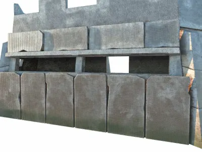 Small Bunker Low-poly 3D model