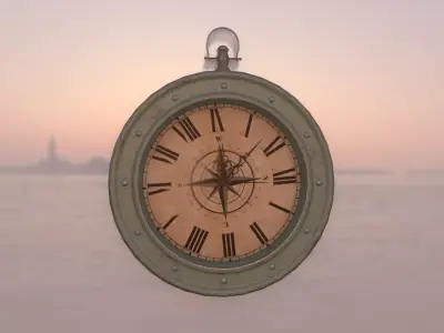 Low Poly Old Clock wall Free low-poly 3D model