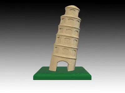 Aquarium Ornaments the leaning tower 3D print model