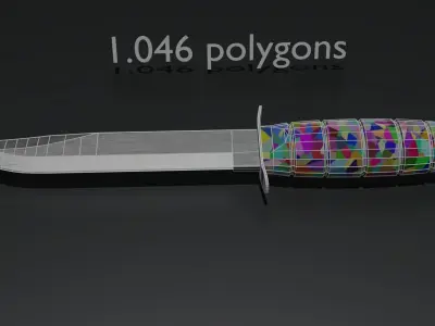 Combat Knife Free low-poly 3D model