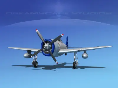 Republic P-47D Thunderbolt V01 3D model