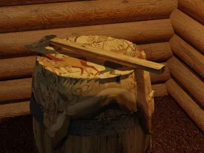 viking axe Free low-poly 3D model