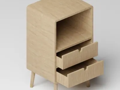 Wooden Bedside Table nightstand Free 3D model