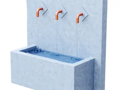 Resin 3 Spout Fountain 3D model