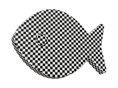 Fish icon Low-poly 3D model