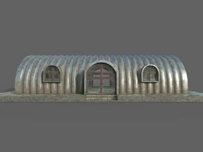 Old Steel Shed PBR Low-Poly Game Ready 3D Model Low-poly 3D model