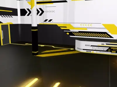 Techno-Minimalist Commercial Space 3D model