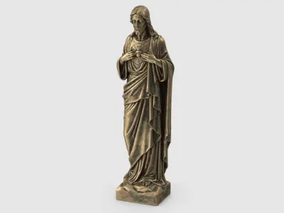 Jesus Christ Sacred Heart Statue 3D model