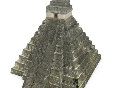 Tikal Temple 1 Low-poly 3D model